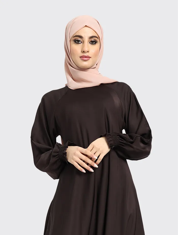 Chocolate Zip Umbrella Abaya